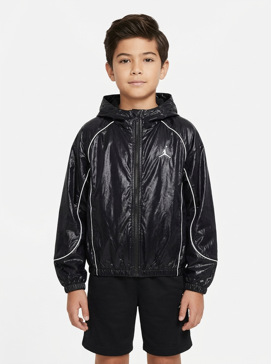 나이키키즈 키즈 조던 홑겹 글로시 파이핑 윈드러너 자켓 