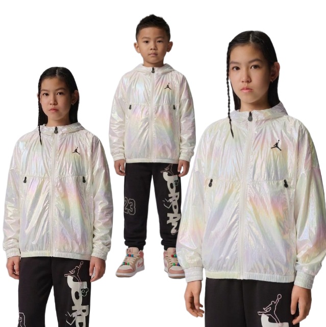 나이키키즈 주니어 조던 홑겹 홀로그램 윈드러너 바람막이 자켓 